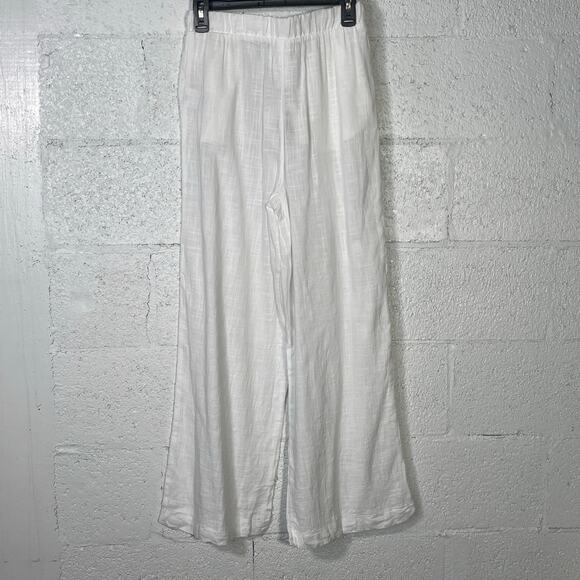 Cotton on Women's Relaxed Beach Pants Cover-up - White small - Picture 1 of 9